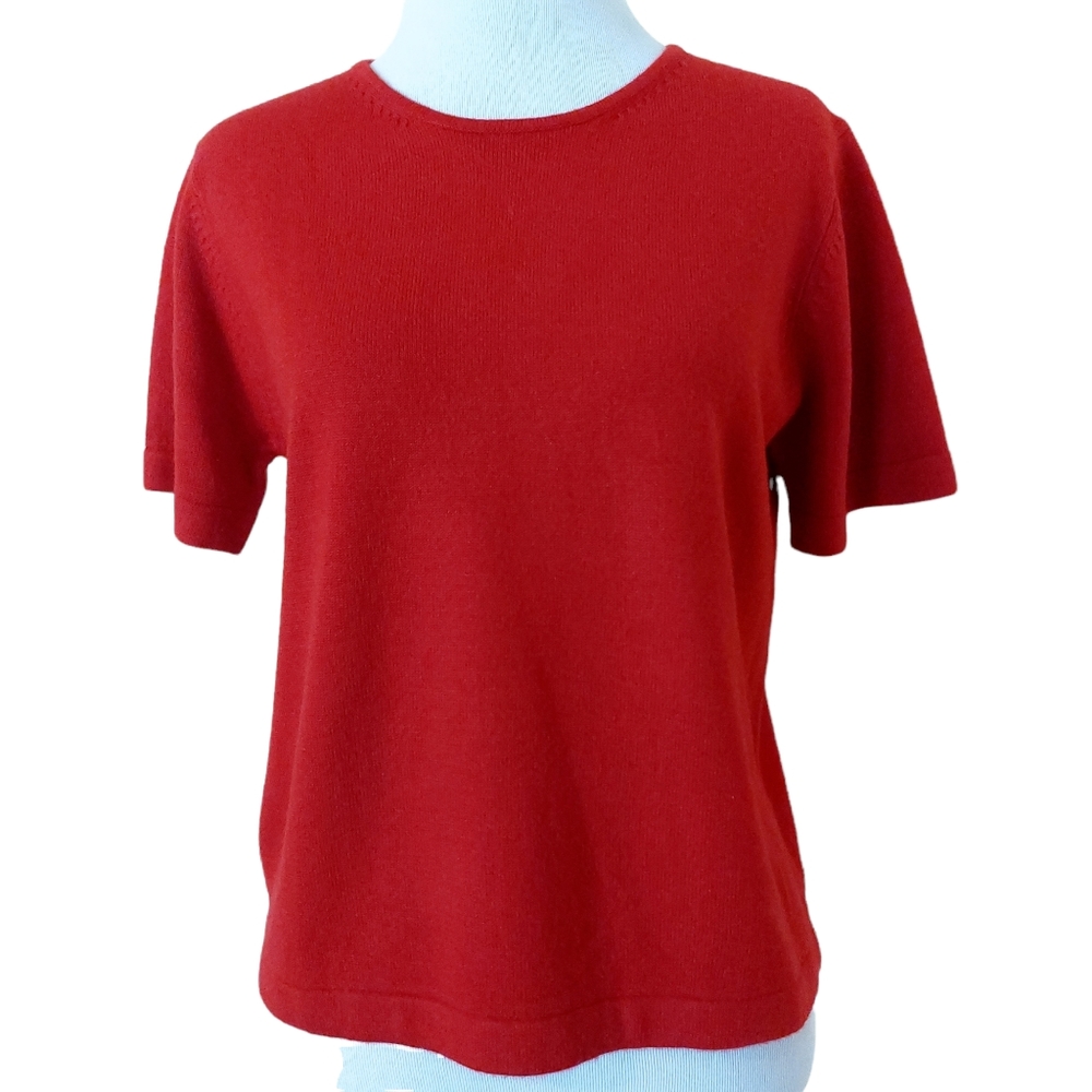 Kerri N Kelsey Small Red Short Sleeve Casual Womens Sweatshirt Spring Top